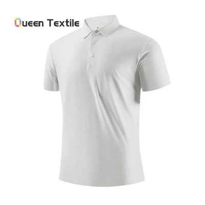 Lelaki sukan lancar kolar terbuka jacquard polo